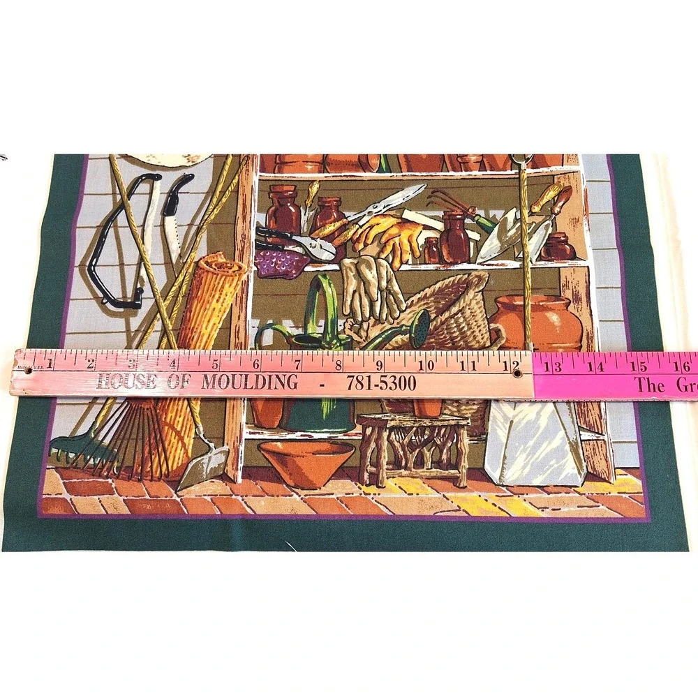 Astro Textile Corp Garden Sunflowers Potting Shed Cotton Fabric Panel 4 Scenes
